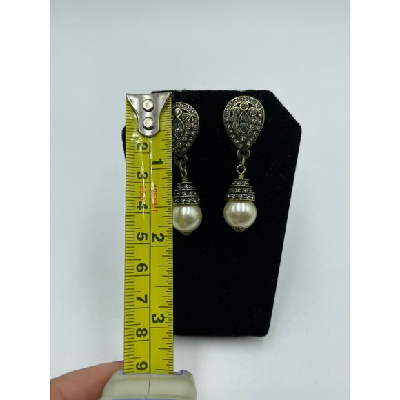 Retired HEIDI DAUS Deco Style Faux Pearl & Crystal - Picture 2 of 5